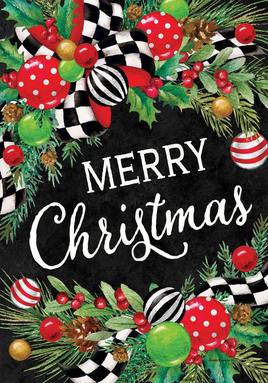 Christmas Swag Garden Flag - 12” x 18”
