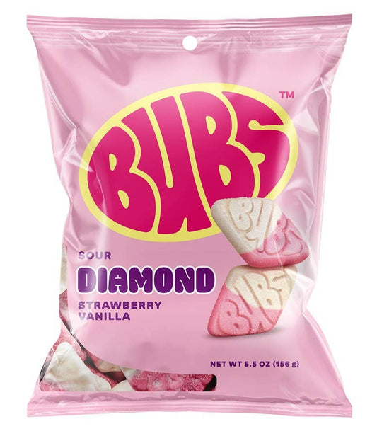 Bubs Sour Diamond Strawberry Vanilla Candy