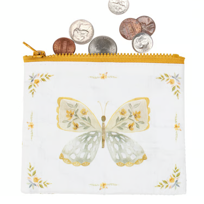 Primitives by Kathy Yellow Butterfly Zipper Wallet