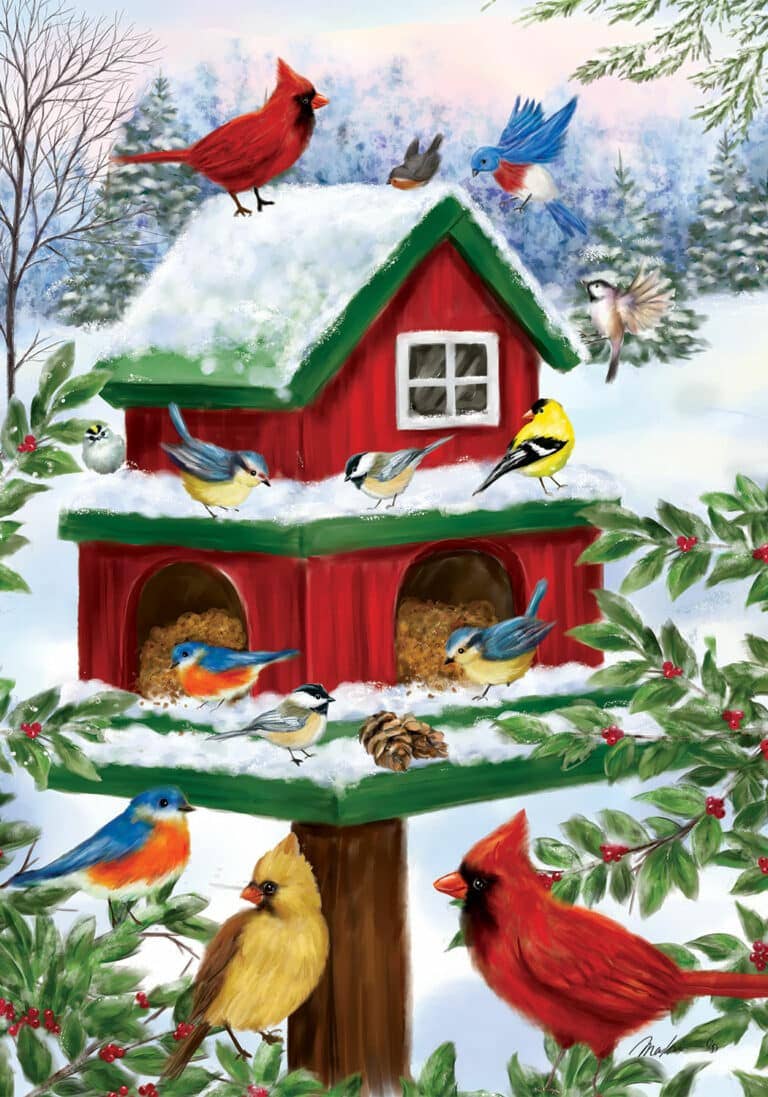 Winter Gathering Garden Flag- 12” x 18”