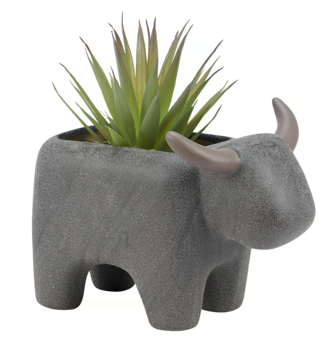 Highland Cow Planter - Cement