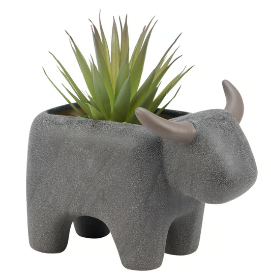 Highland Cow Planter - Cement