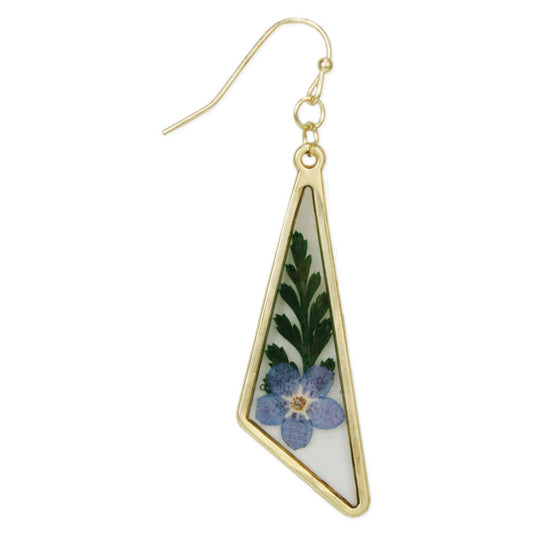 Blue Pressed Flower Earrings