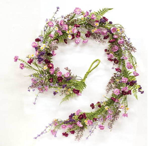 Blushing Spring Blossoms & Eucalyptus Garland - 5 Ft.