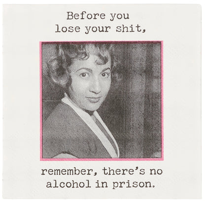 Cocktail Napkin - No Alcohol in Prison