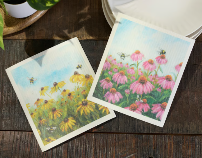 Black Eyed Susan - Swedish Dishcloth Set of 2