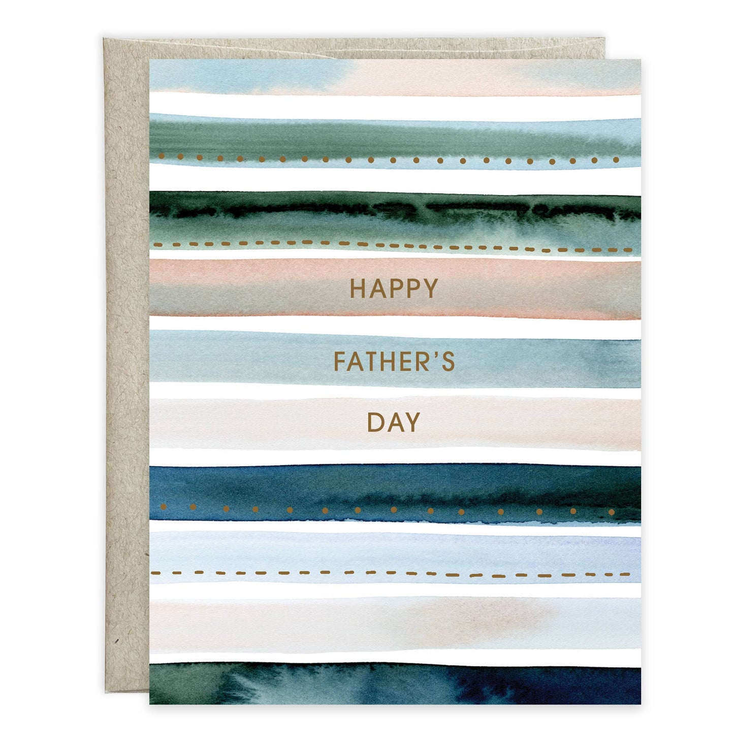 Happy Father's Day Greeting Card - Soft Blue Stripe with Scritpure