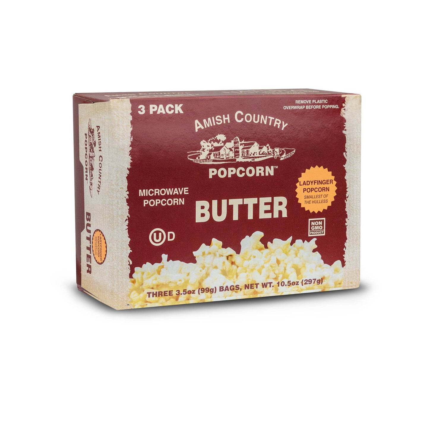 Amish Country 3 pk Microwave Butter Ladyfinger Popcorn