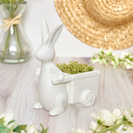 Bunny With Cart Planter
