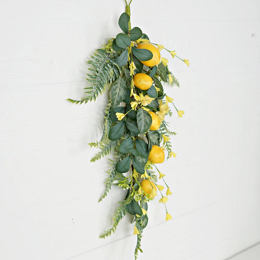 Lemon with Daisies Teardrop Faux Floral