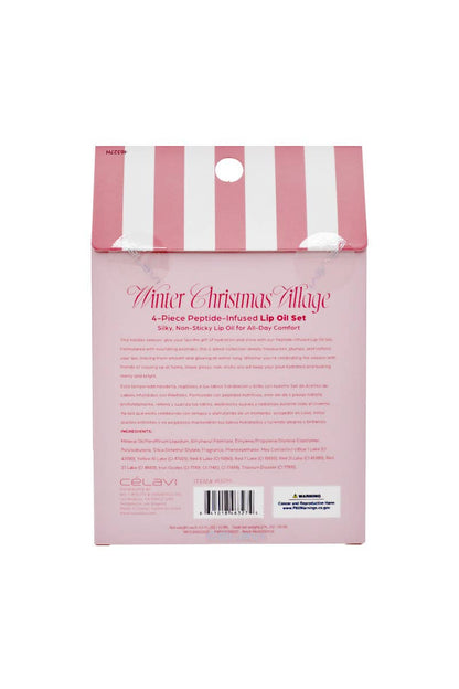 Celavi Winter Christmas Village 4pc Lip Oil Set