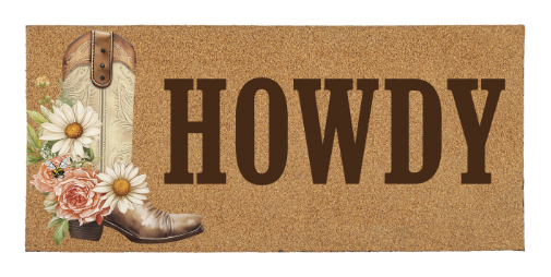 Howdy Floral Boot - Coir Sassafras Switch Mat