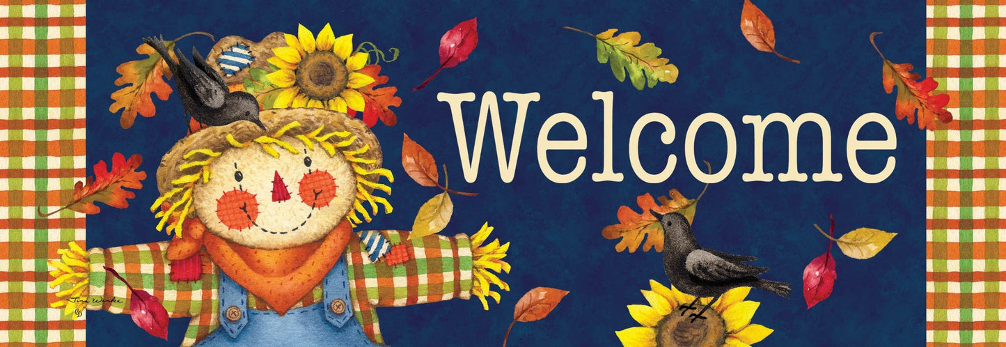 Scarecrow Plaid Signature Sign - Custom Decor