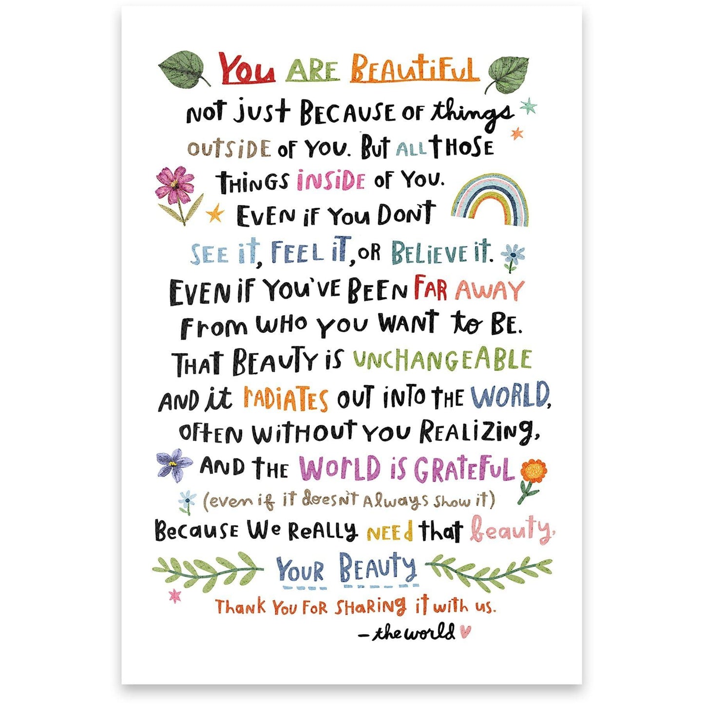 You are Beautiful Greeting Card
