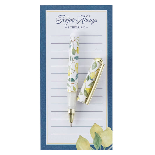 Magnetic Notepad w/Pen Rejoice Always 1 Thess. 5:16