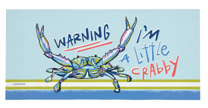 Sea Adventure - Warning I'm a Little Crabby Sassafras Doormat Insert