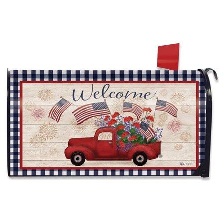 Stars And Stripes Truck Mailbox Cover - Standard Size