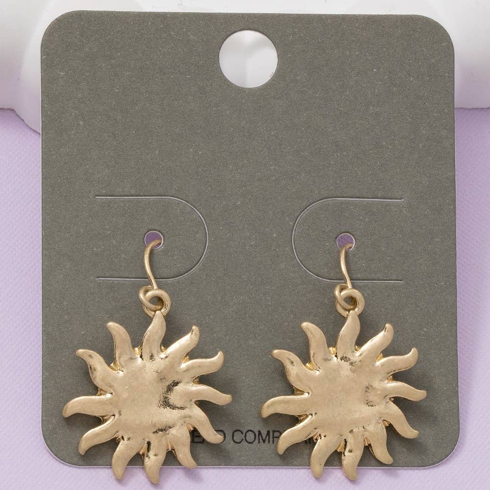 Vintage Metallic Sun Dangle Earrings