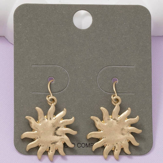Vintage Metallic Sun Dangle Earrings