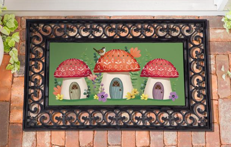 Home Sweet Mushroom Home Sassafras Mat Doormat Insert