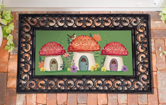Home Sweet Mushroom Home Sassafras Mat Doormat Insert