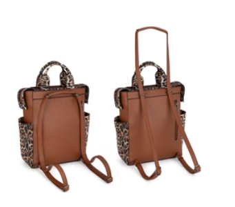 Wrangler Leopard Print Tote/Shoulder Bag Convertible Backpack - Leopard