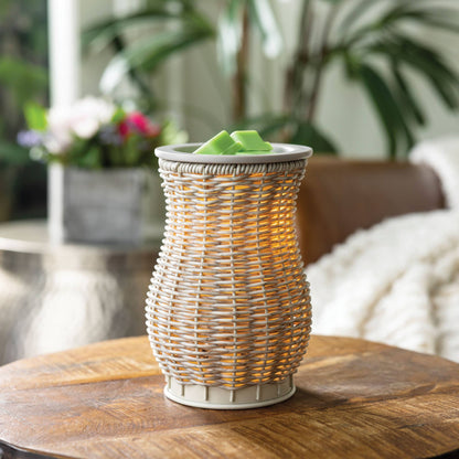 Deluxe Gray Wash Wicker - Illumination Wax Warmer