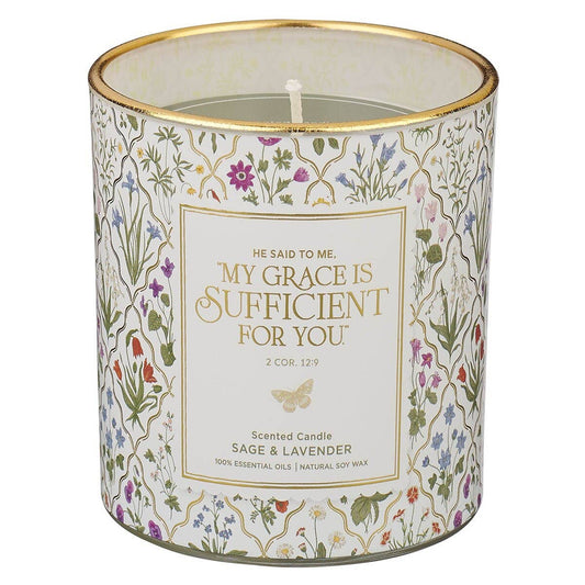 Glass Candle My Grace Is Sufficient For You 2 Cor. 12:9