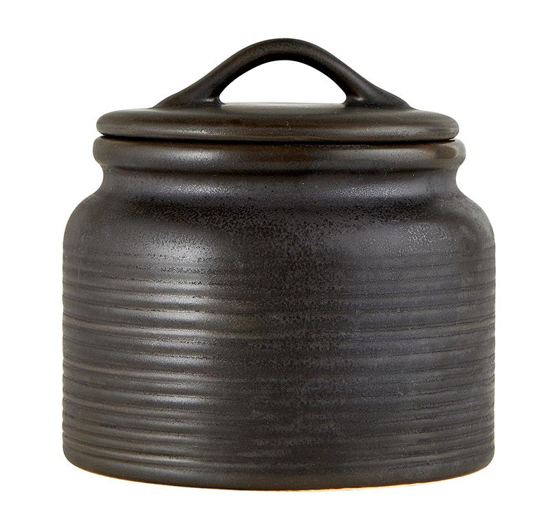 Black Stoneware Storage Canister - 2 Sizes