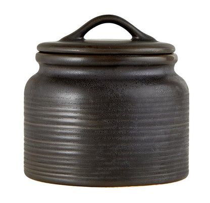 Black Stoneware Storage Canister - 2 Sizes