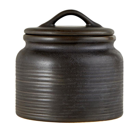 Black Stoneware Storage Canister - 2 Sizes