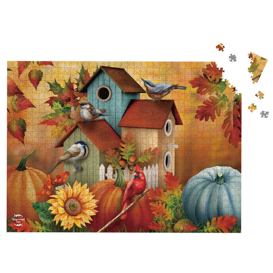 Fall Floral Birdhouses 1000 Piece Puzzle