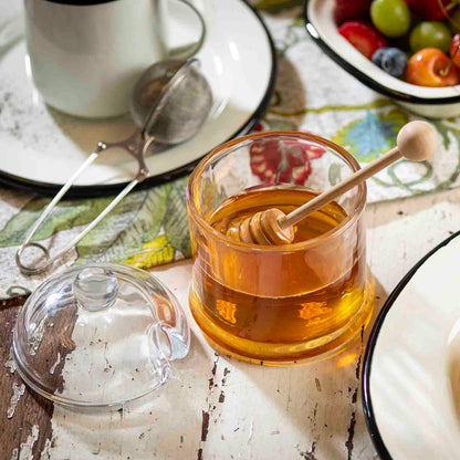 Honey Dipper Set, Includes Glass Jar & Wood Dipper