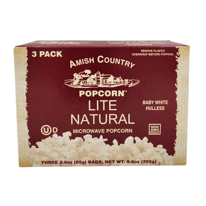 Amish Country 3pk Microwave Lite Natural Popcorn