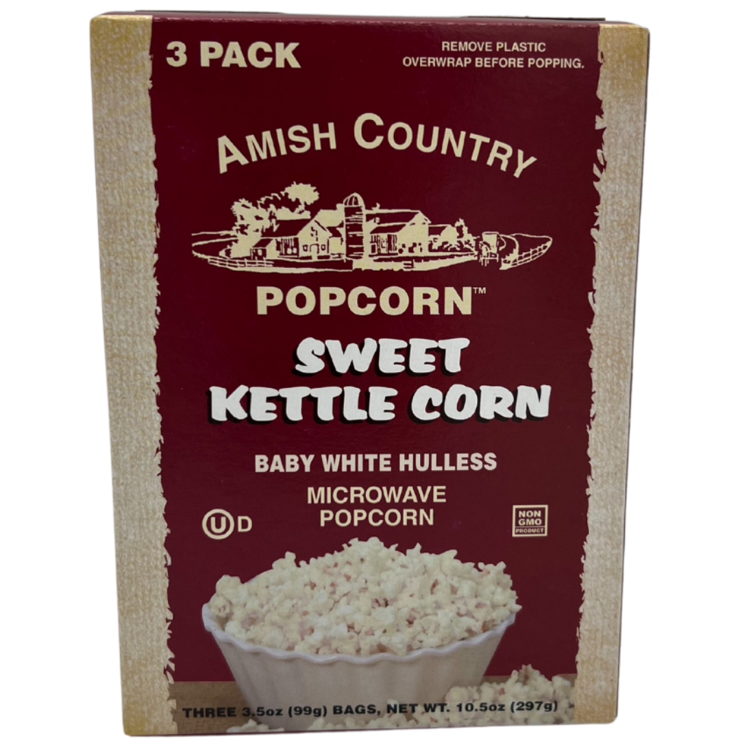 Amish Country 3pk Microwave Sweet Kettle Popcorn