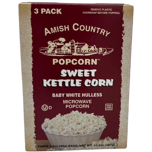Amish Country 3pk Microwave Sweet Kettle Popcorn