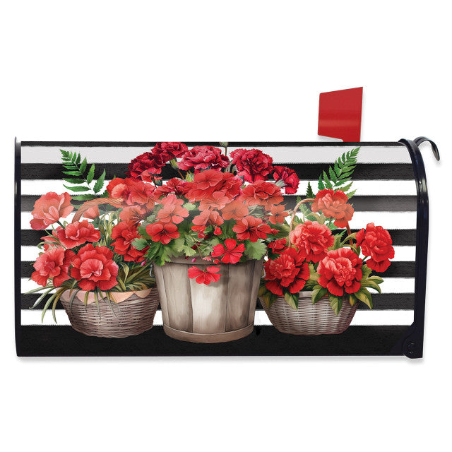 Striped Geranium Mailbox Cover - Oversized