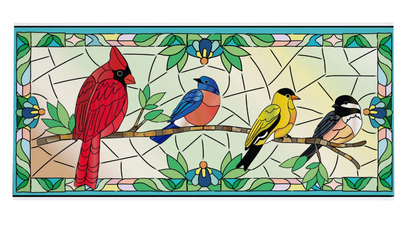 Stained Glass Songbirds Sassafras Switch Mat Doormat Insert