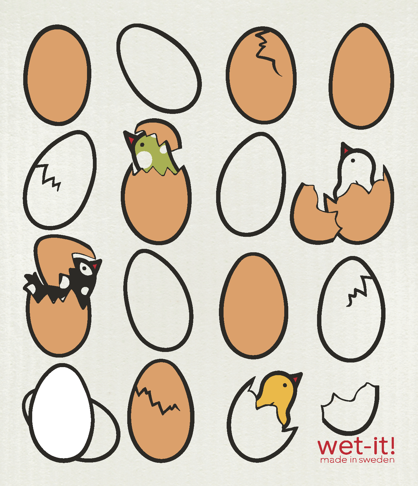 Eggs and Hatchlings Swedish Dishcloth