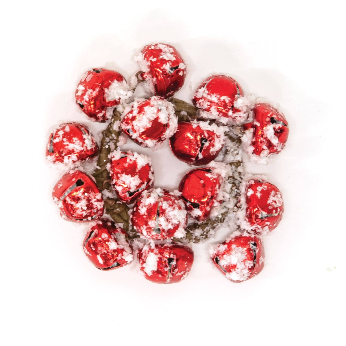 Joyful Red Jingle Bells W/Snow Taper Candle Ring