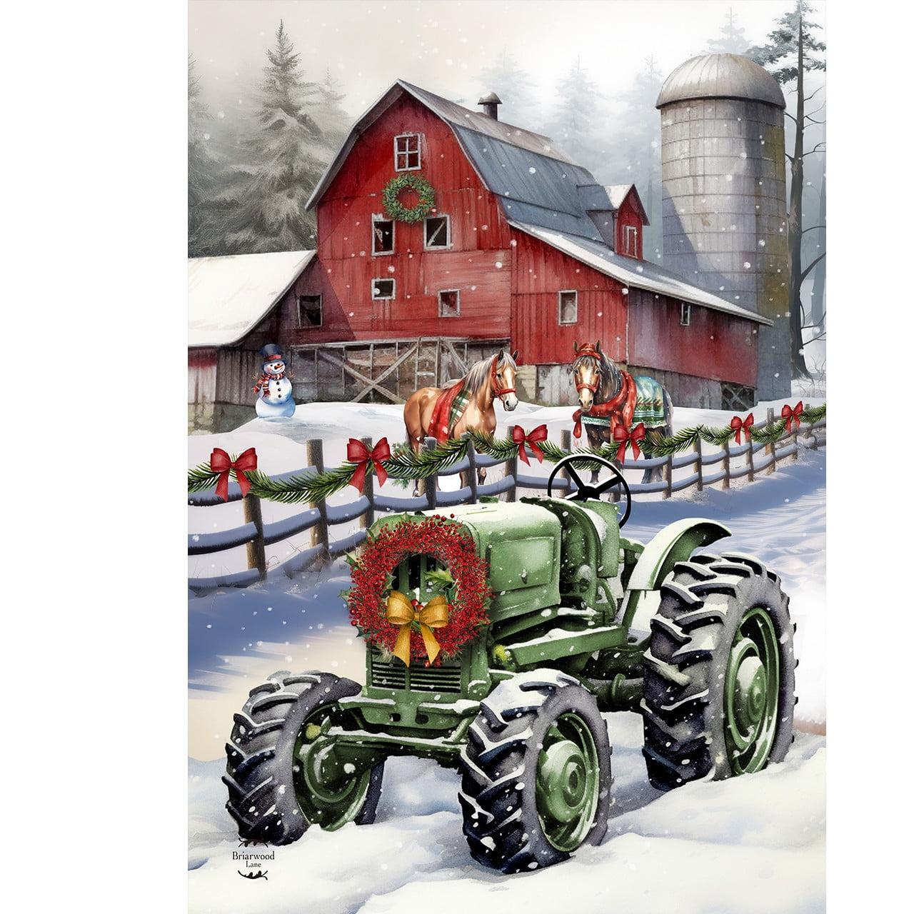 Christmas on the Farm Winter Garden Flag