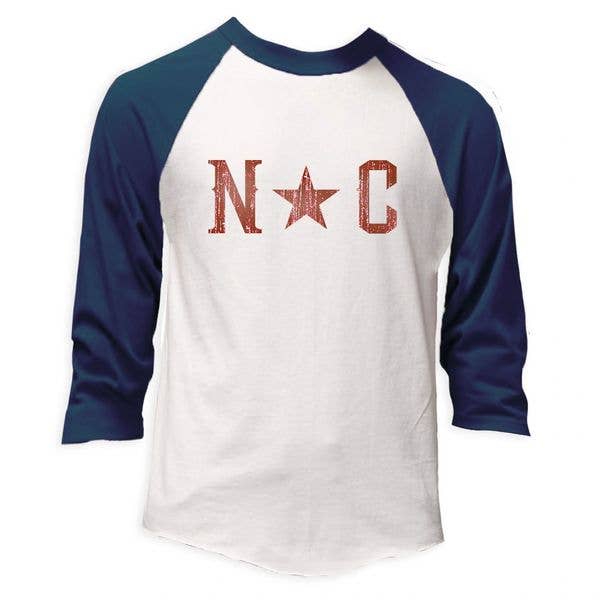 North Carolina Star Baseball Tee - Navy or Red