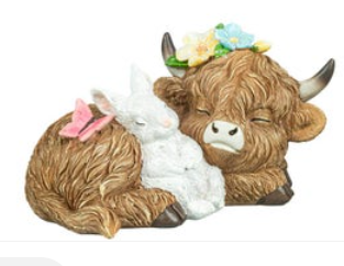 Afternoon Nap Highland Cow and Bunny Figure - 2 Options