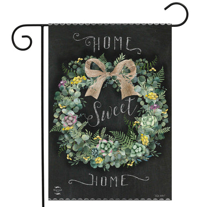 Home Sweet Home Wreath Garden Flag