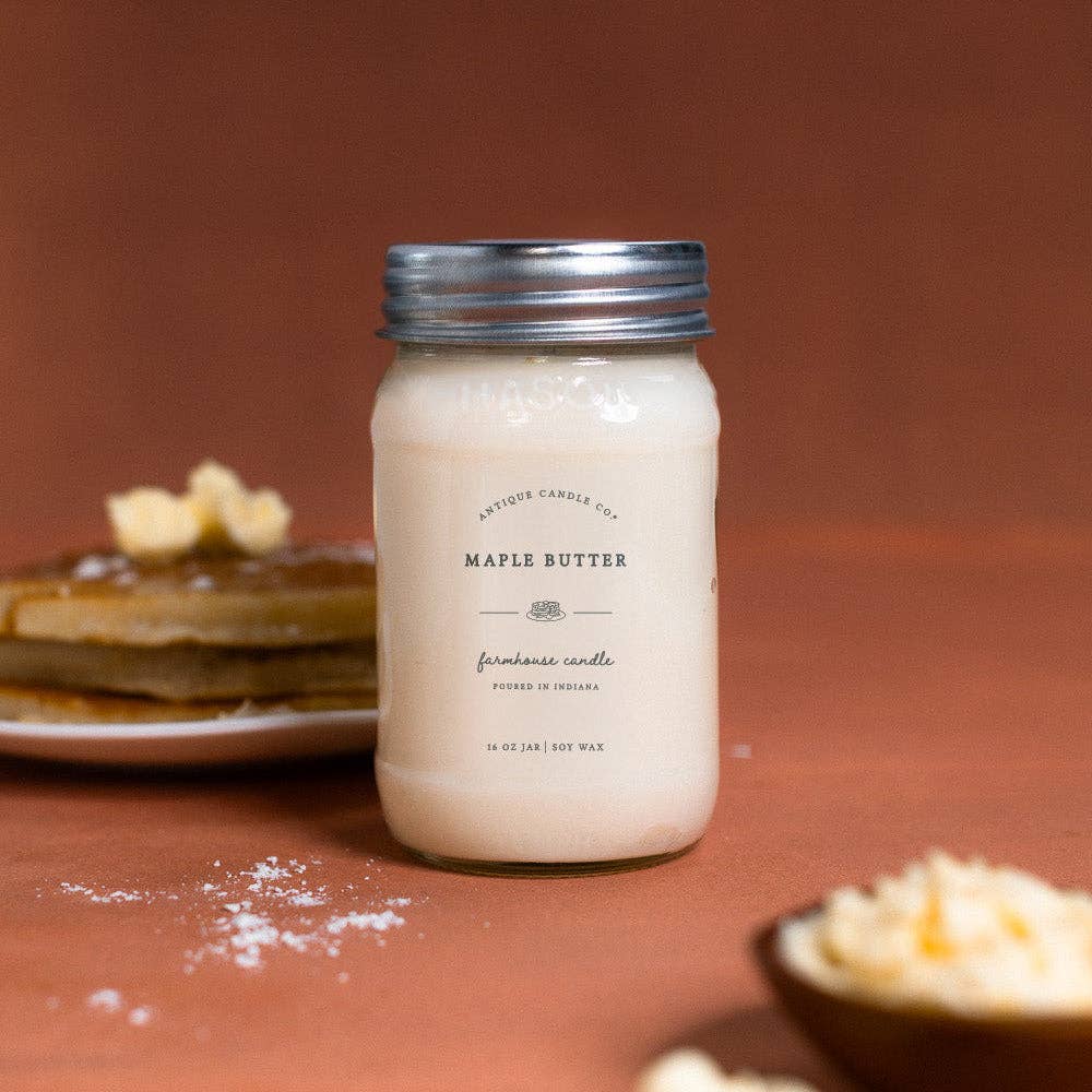 Maple Butter 16oz Jar Candle - Antique Candle Co
