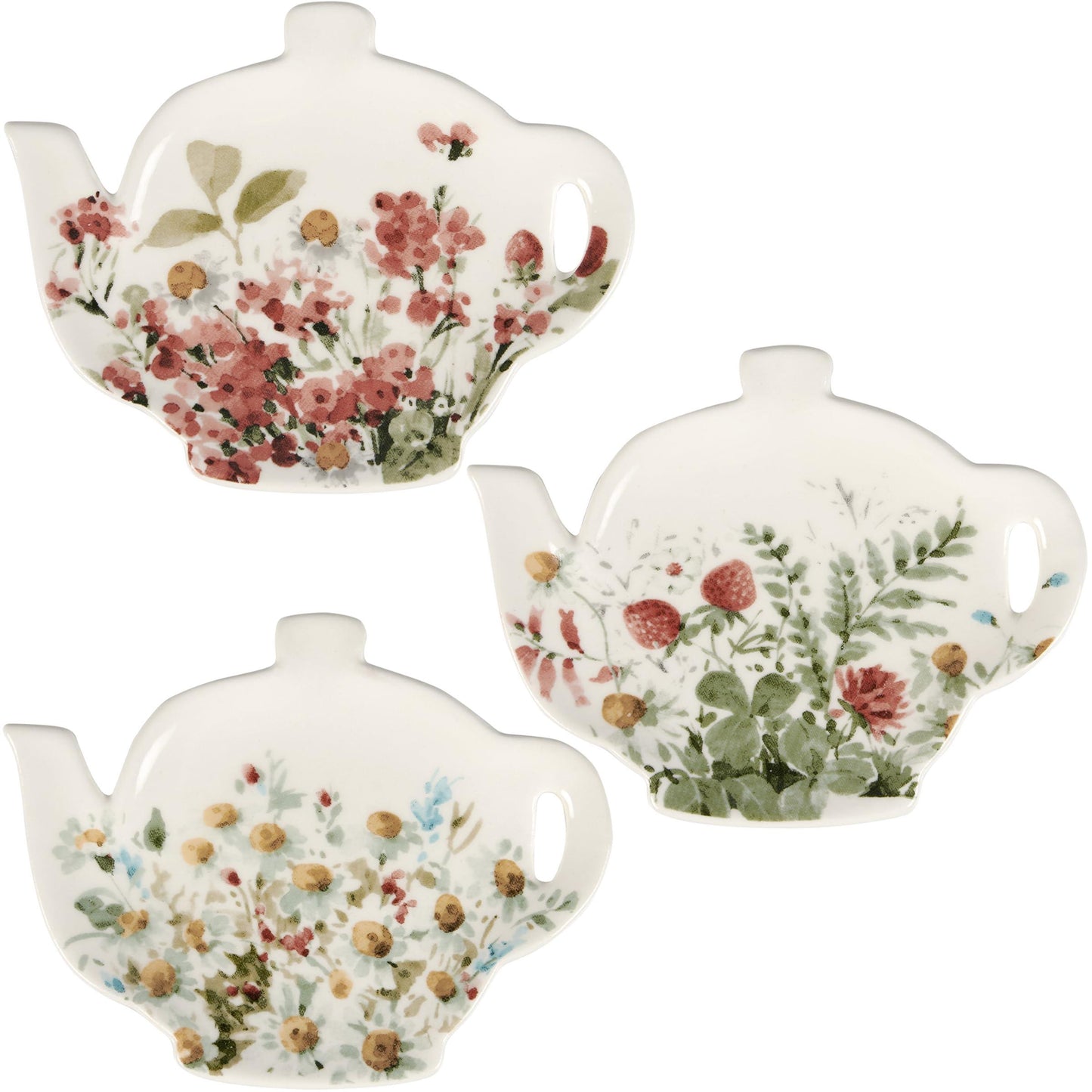 Stoneware Teapot Shaped Tea Bag Holder
