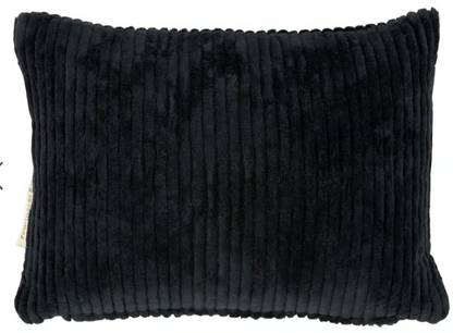 Boo Corduroy Pillow - Black and White