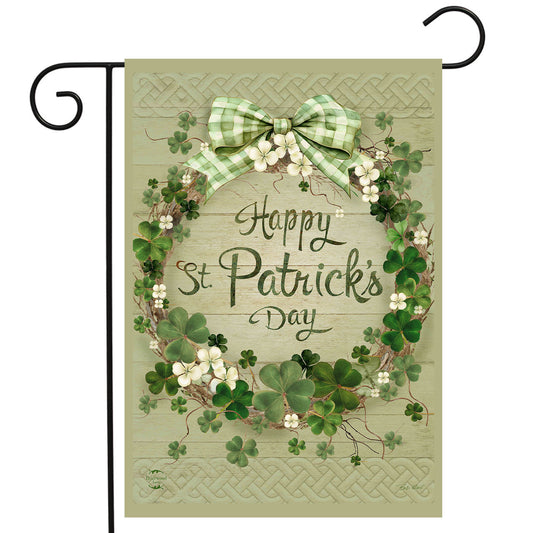 Lucky Wreath Garden Flag