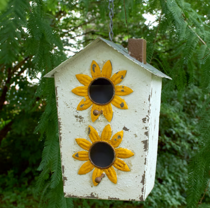 Sunflower Duplex - Metal Birdhouse