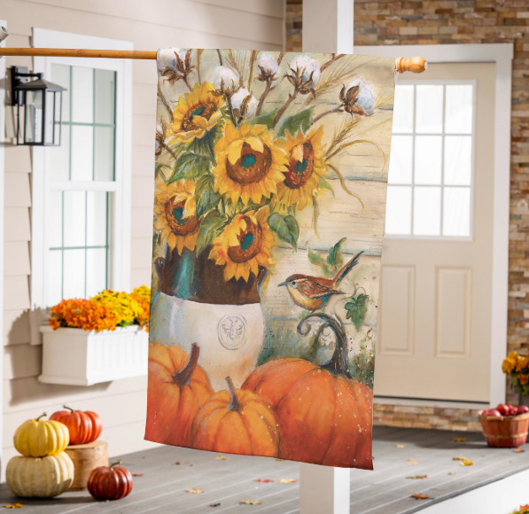 Cotton & Sunflowers House Flag 29" x 43"